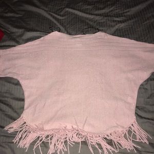 Pink poncho sweater